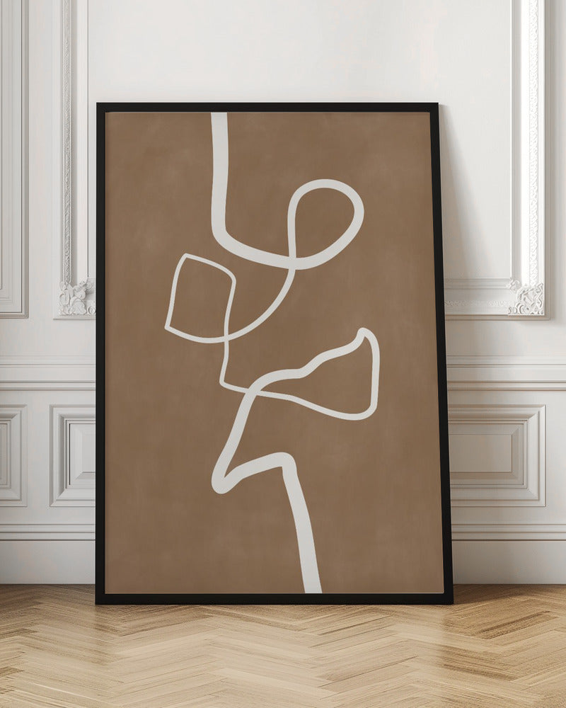 Brown Single Line Artwork - Poster / Art Print