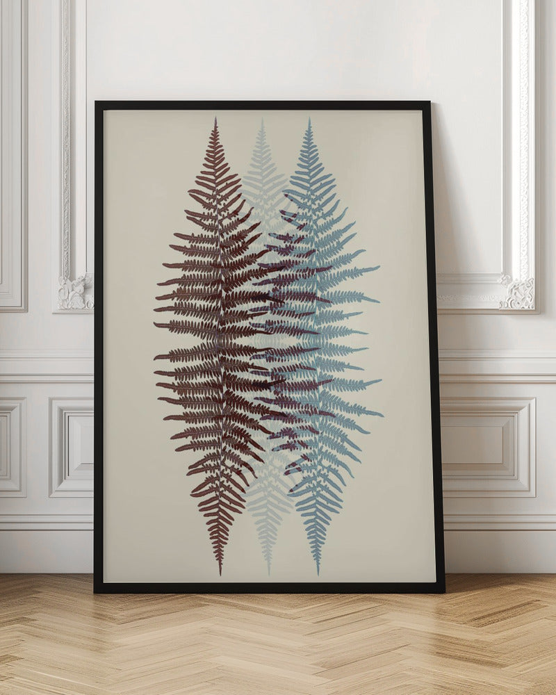 Chocolate and Teal Fern - Poster / Art Print
