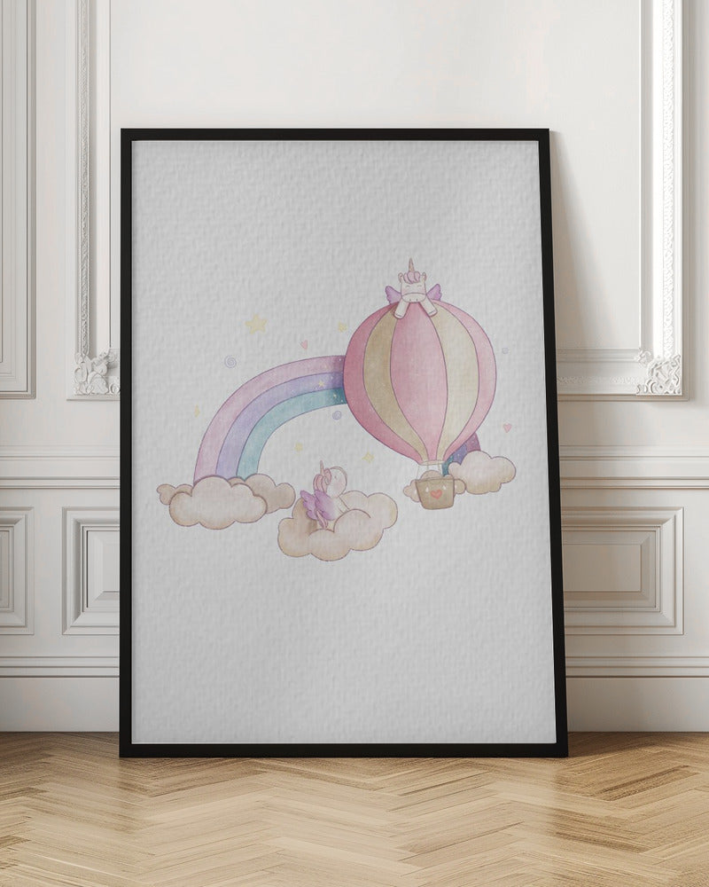 Kawai Cloudy Unicorn - Poster / Art Print