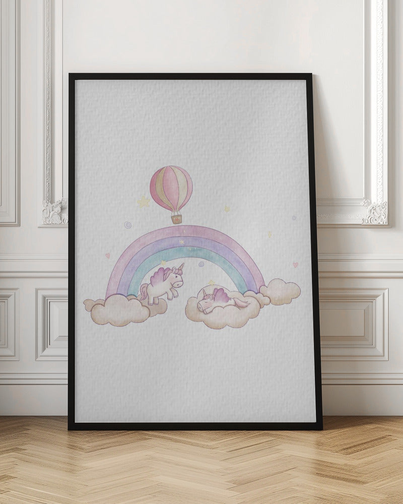 Kawai Cloudy Unicorn - Poster / Art Print