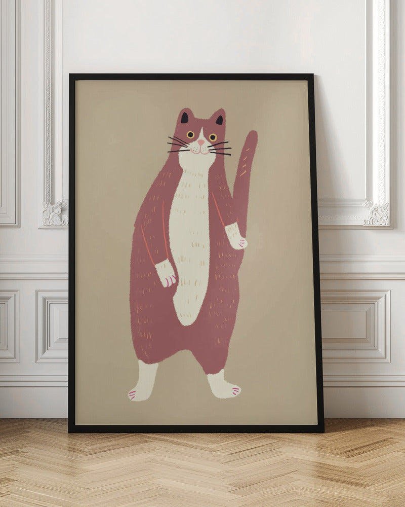 Brown and white cat - Poster / Art Print