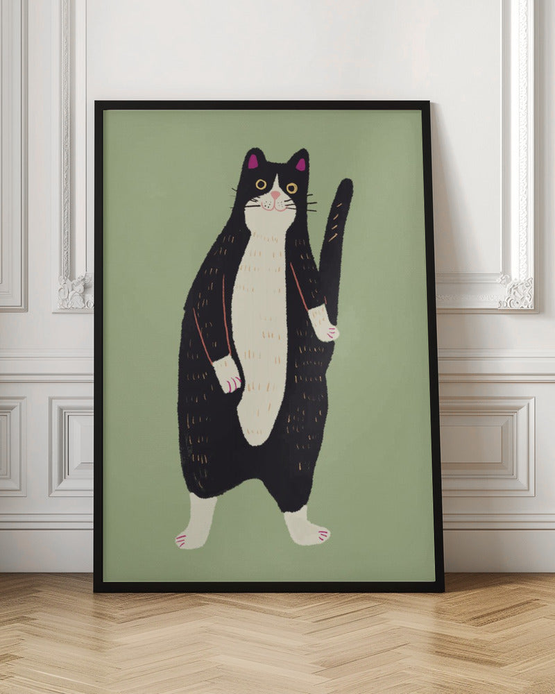 Black and white cat 02 - Poster / Art Print