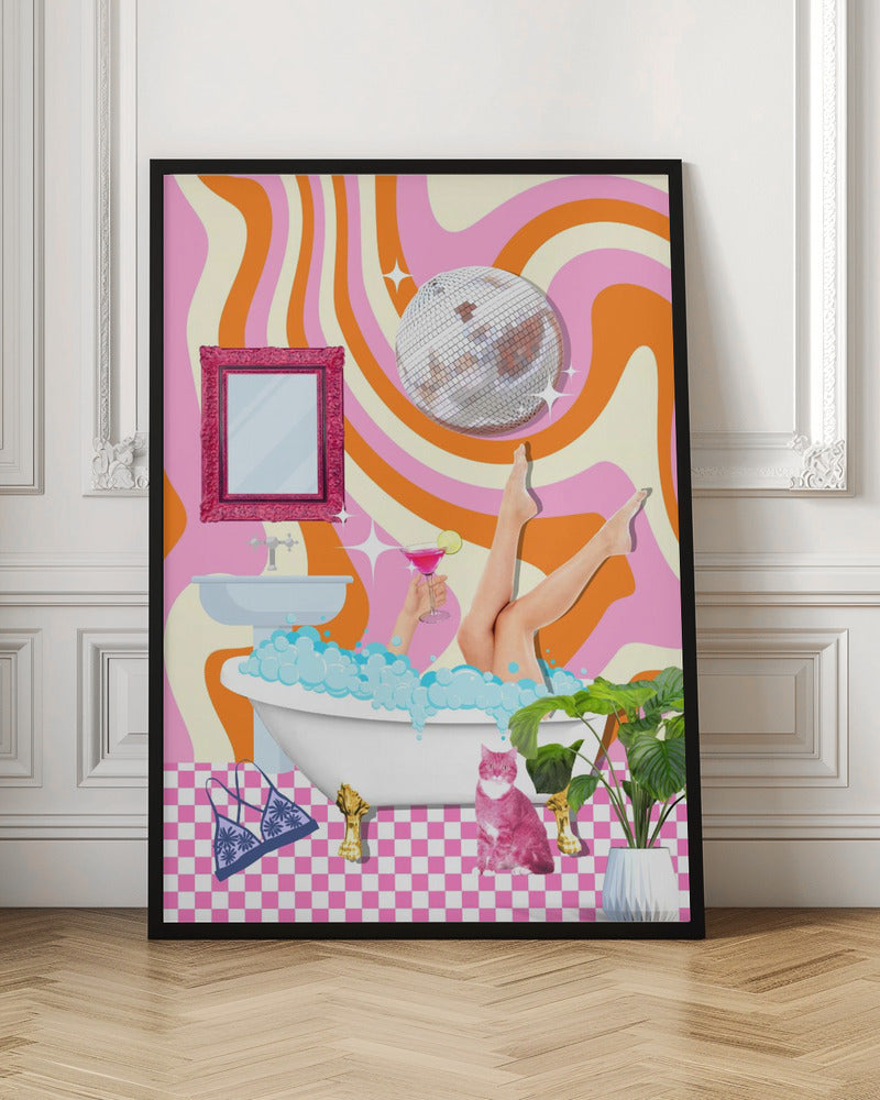 Groovy Bathtub Bliss - Poster / Art Print
