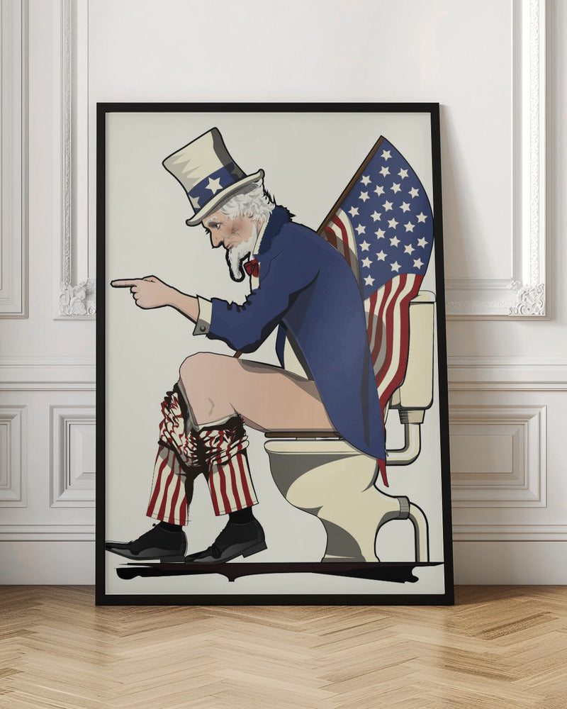 Uncle Sam On the Toilet - Poster / Art Print