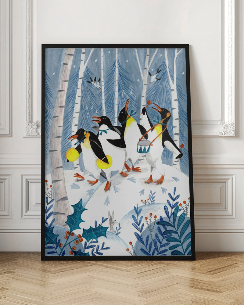 Penguins make music in the forest - Poster / Art Print