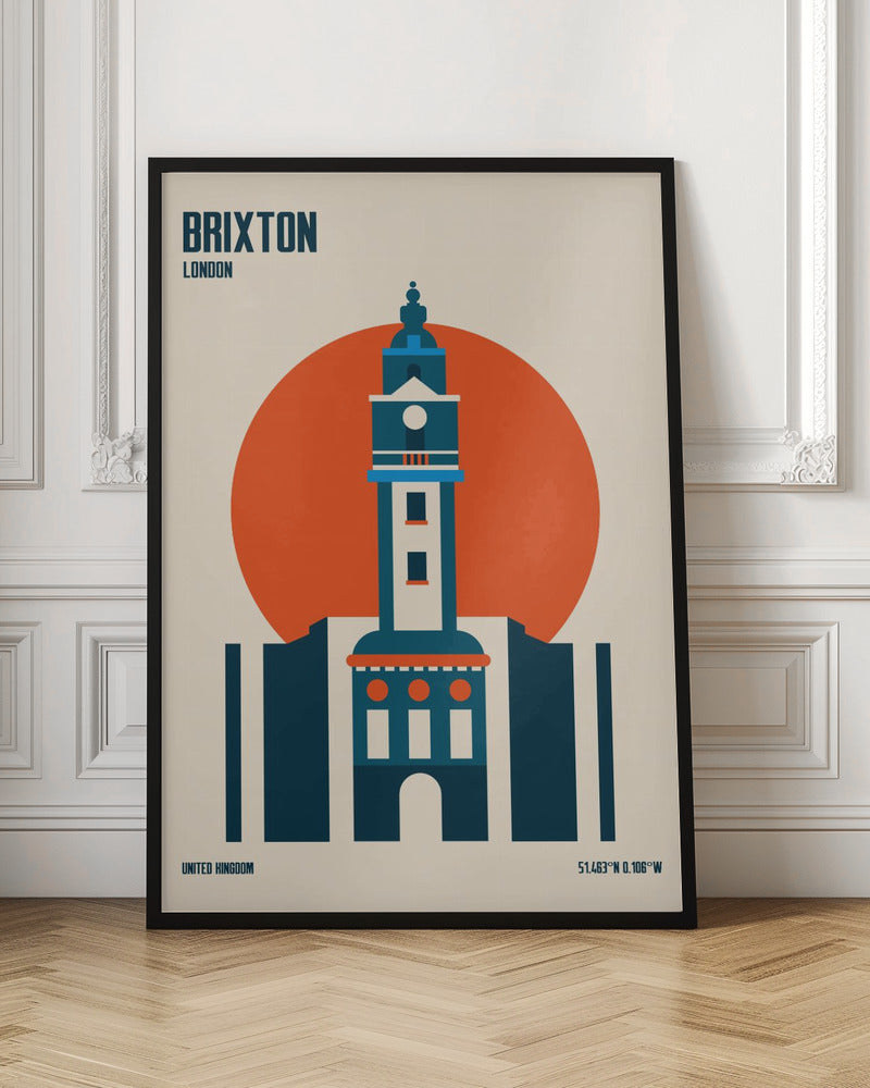 Brixton Tower Retro Travel Print - Poster / Art Print