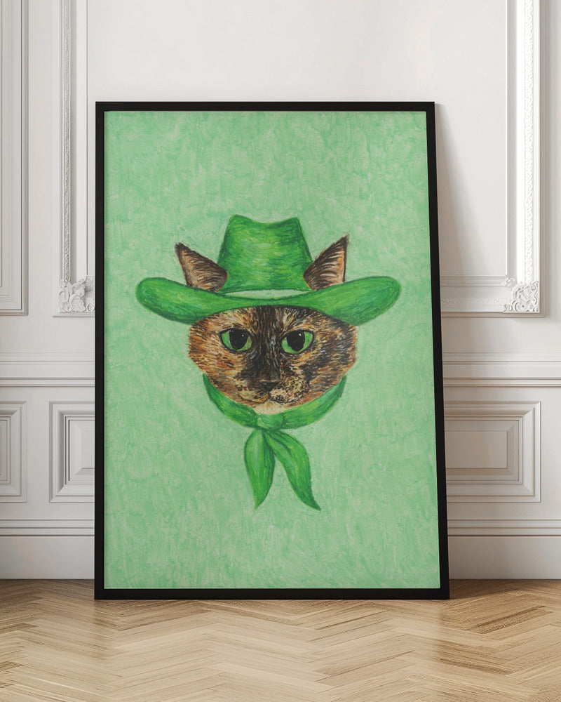 Tilly The Cowgirl Tortie Cat - Poster / Art Print