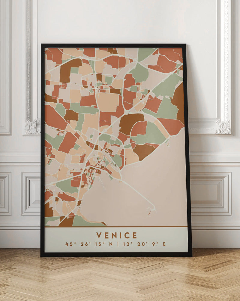 Black Maps Earth Tones 91 - Poster / Art Print