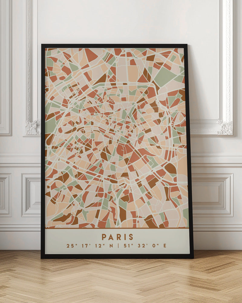 Black Maps Earth Tones 64 - Poster / Art Print