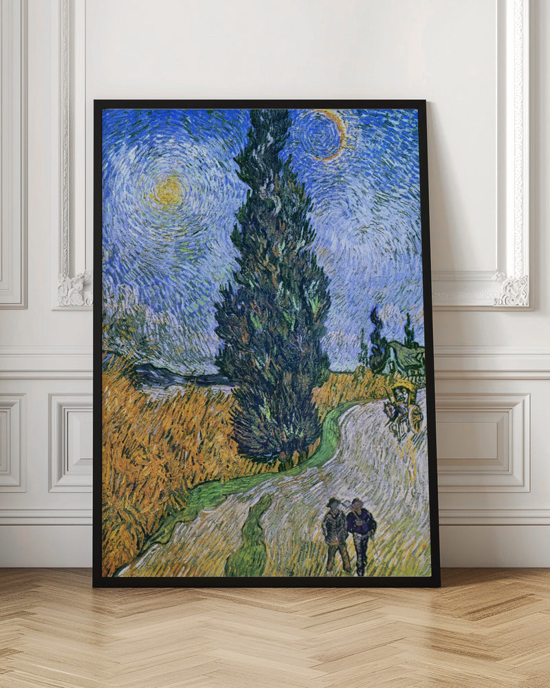 Vincent Van Gogh's Road With Cypress and Star 1890 - Poster / Art Print