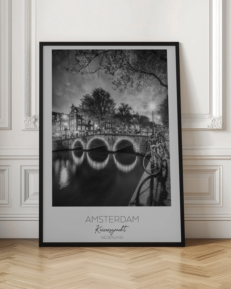 In focus: AMSTERDAM Idyllic nightscape from Keizersgracht - Poster / Art Print