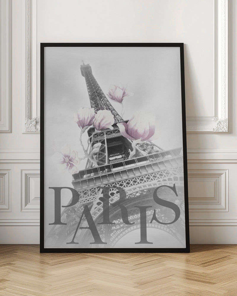 PARIS Magnolia Eiffel Tower - Poster / Art Print