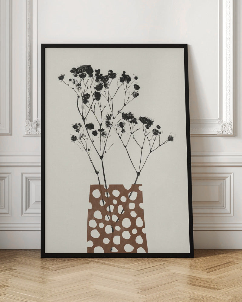 Gypsophila In A Brown Vase - Poster / Art Print