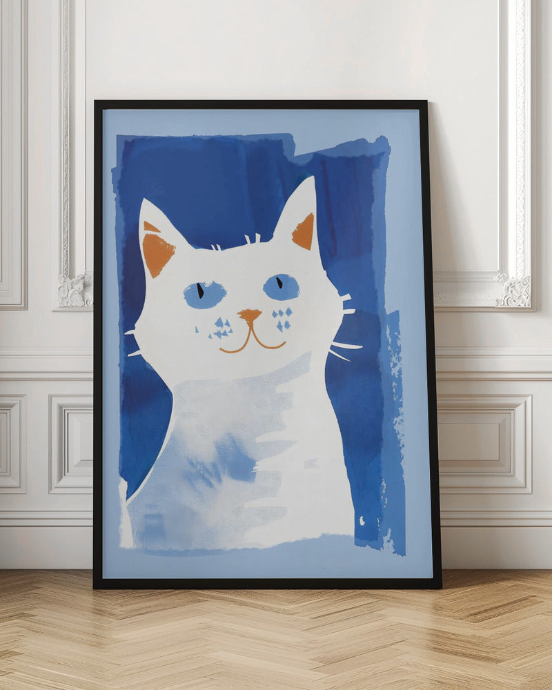 Cat In Blue - Poster / Art Print
