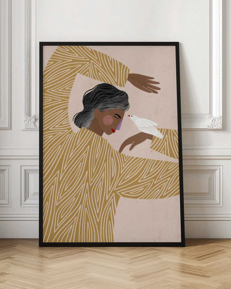 The Woman With a Bird - Poster / Art Print
