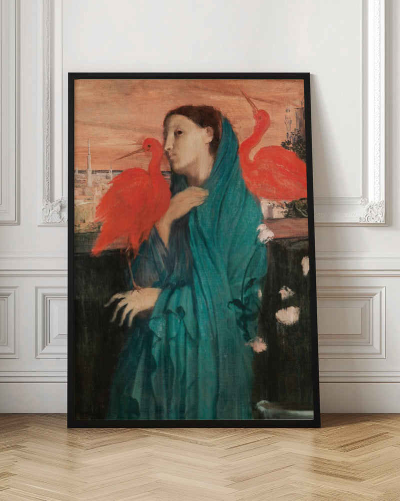 Young Woman With Ibis - Poster / Art Print