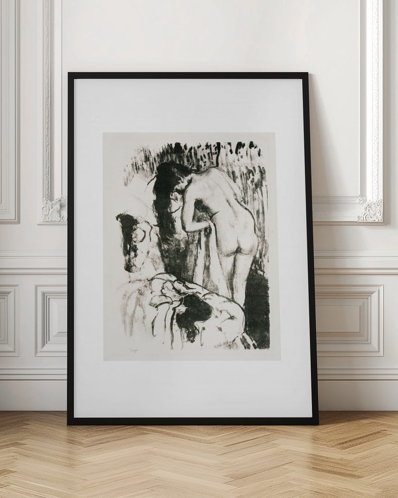 Nude Woman Standing, Drying Herself - Poster / Art Print