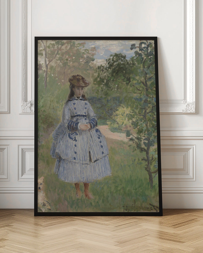 Girl With Dog By Claude Monet - Poster / Art Print