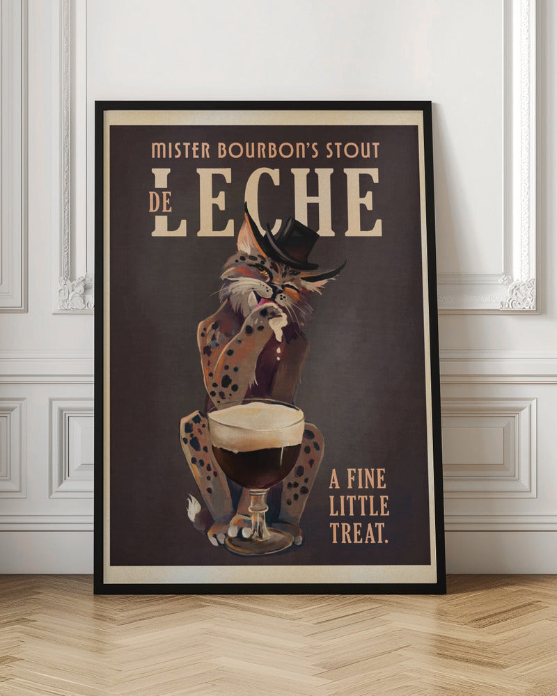 Bourbon De Leche Guinness Style Cat Art - Poster / Art Print