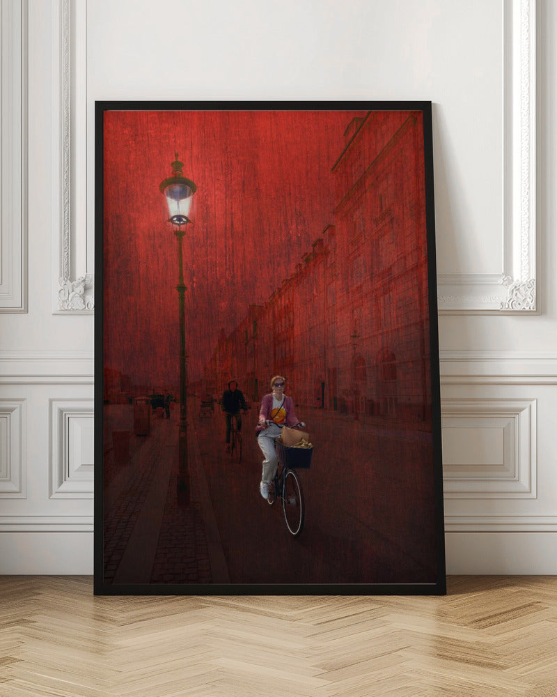 Bicycling in Copenhagen - Poster / Art Print