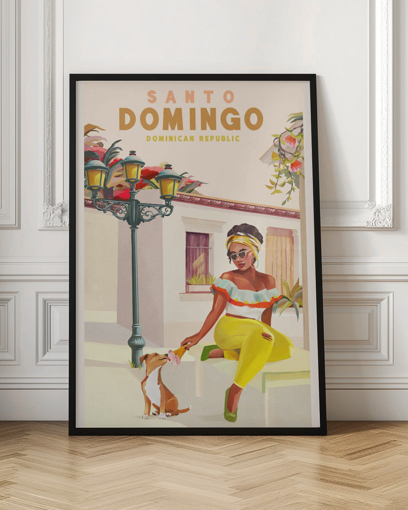 Santo Domingo Dominican Republic Woman & Dog - Poster / Art Print
