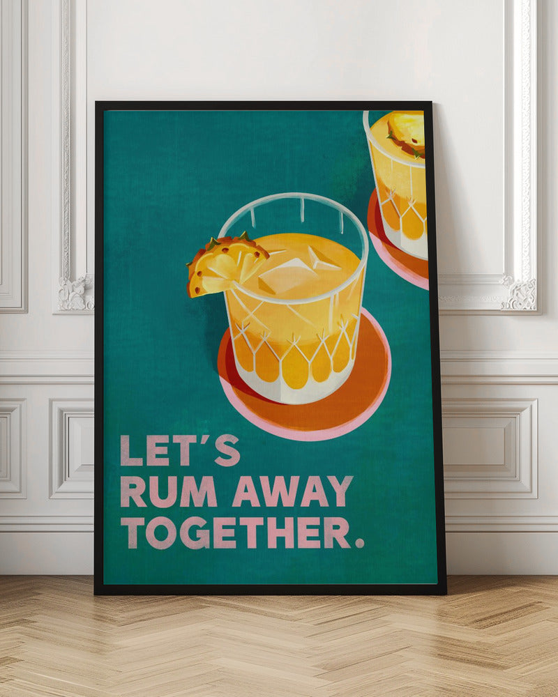 Rum Away Beach Bar Cocktail Art - Poster / Art Print