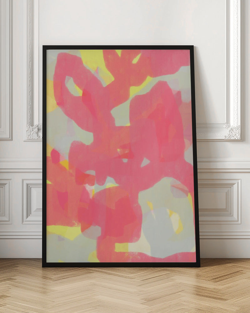 Pink, Grey, Yellow Abstract - Poster / Art Print