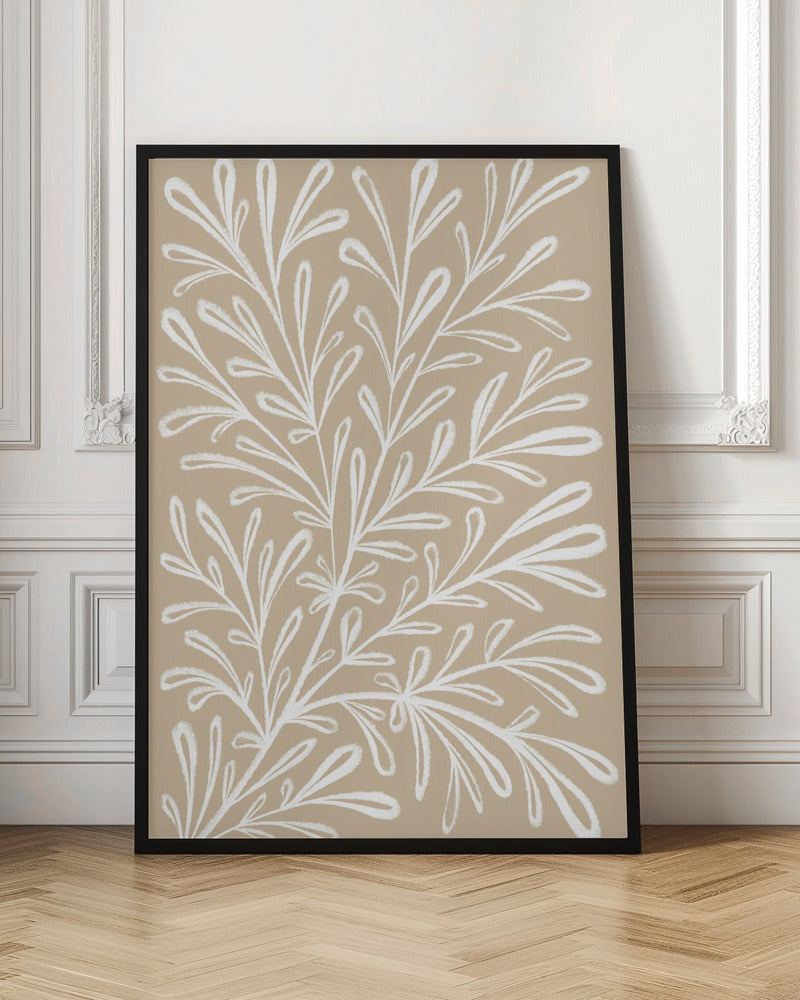 Beige White Plant - Poster / Art Print