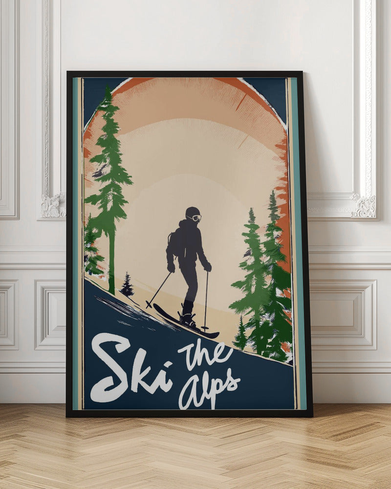 Winter Tourism: Vintage Ski the Alps Poster - Poster / Art Print