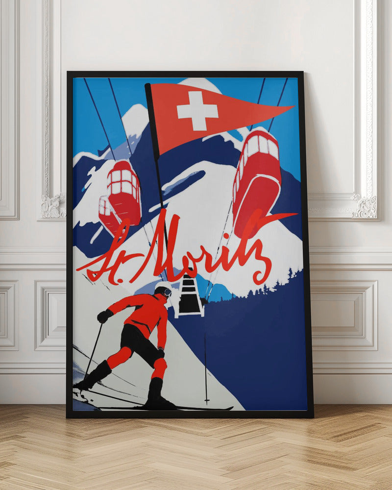 Winter Tourism: Vintage St. Moritz - Poster / Art Print