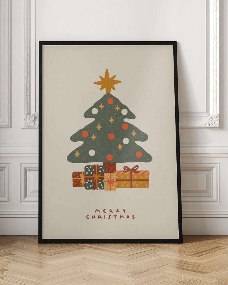 Christmas tree with gifts - Poster / Art Print