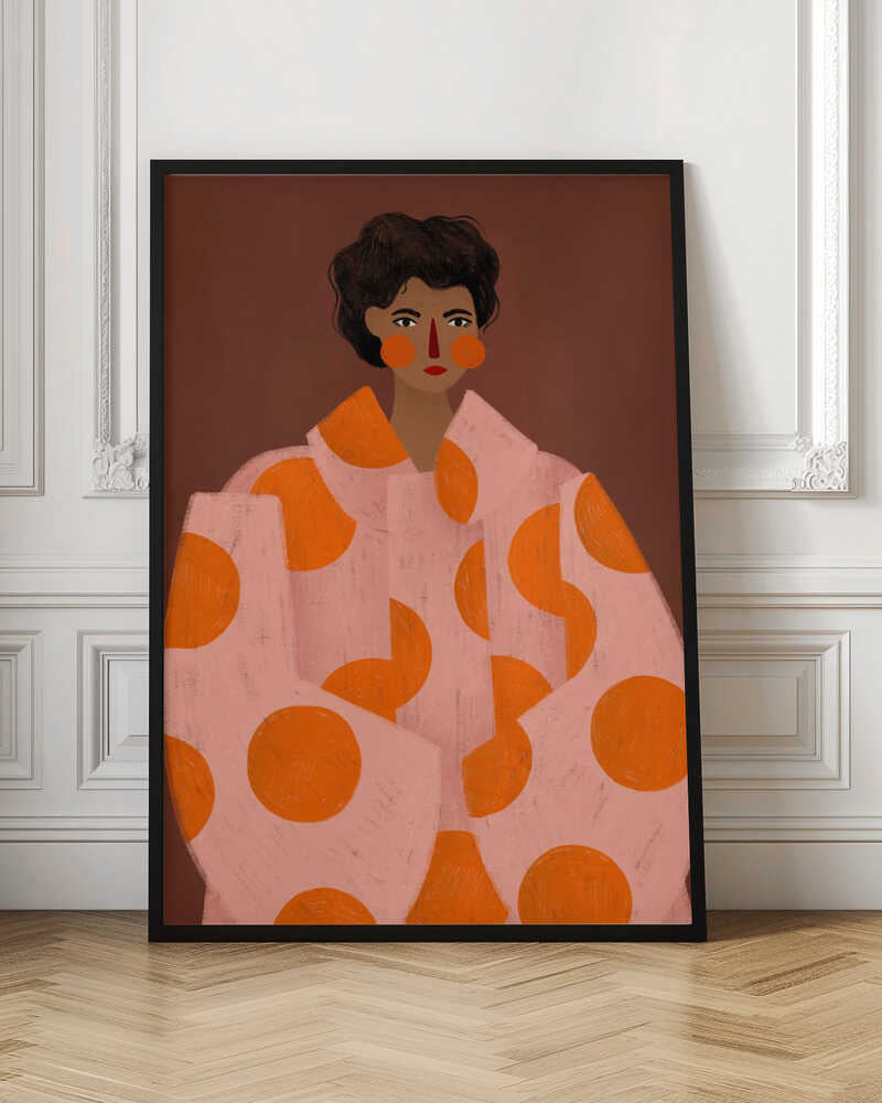 Woman With Orange Dots - Poster / Art Print