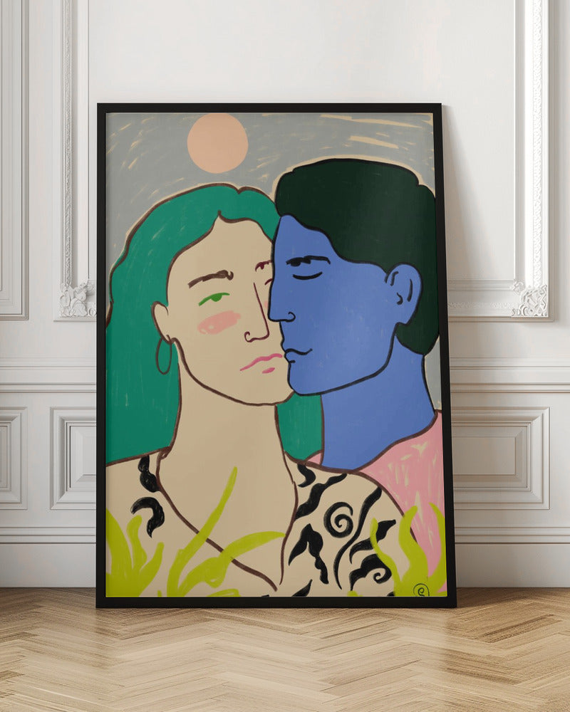 Lovers Under the Moon - Poster / Art Print
