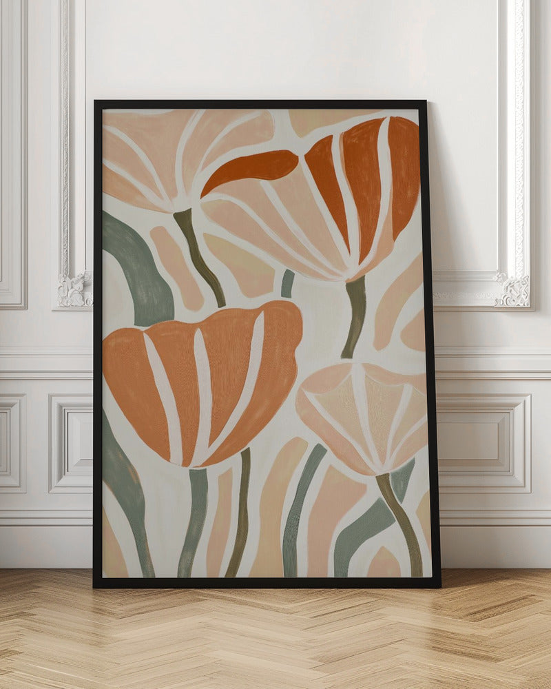 Abstract Geometric Flowers - Poster / Art Print
