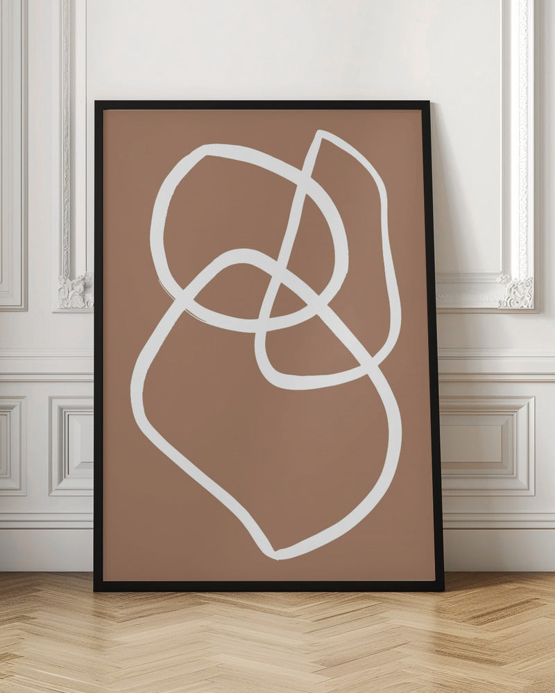 Abstract Lines Mocha - Poster / Art Print