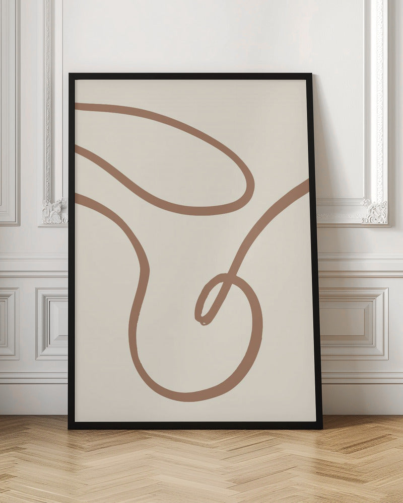 Abstract Lines Mocha 3 - Poster / Art Print