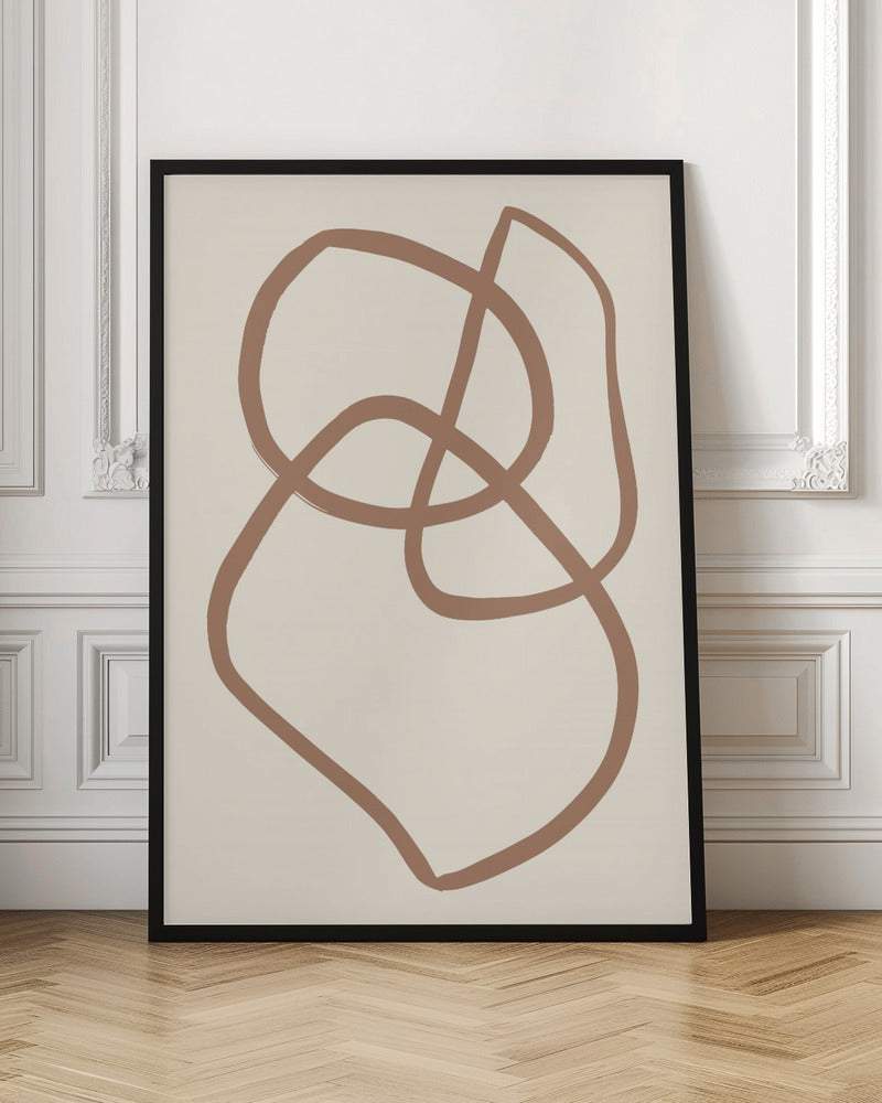 Abstract Lines Mocha 5 - Poster / Art Print