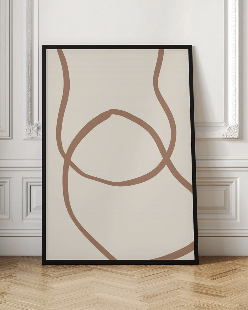 Abstract Lines Mocha 6 - Poster / Art Print