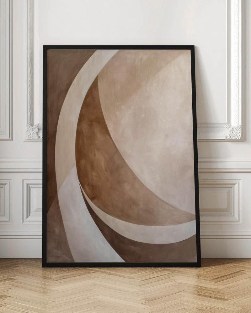Abstract Art Beige Brown Geo Abstract - Poster / Art Print