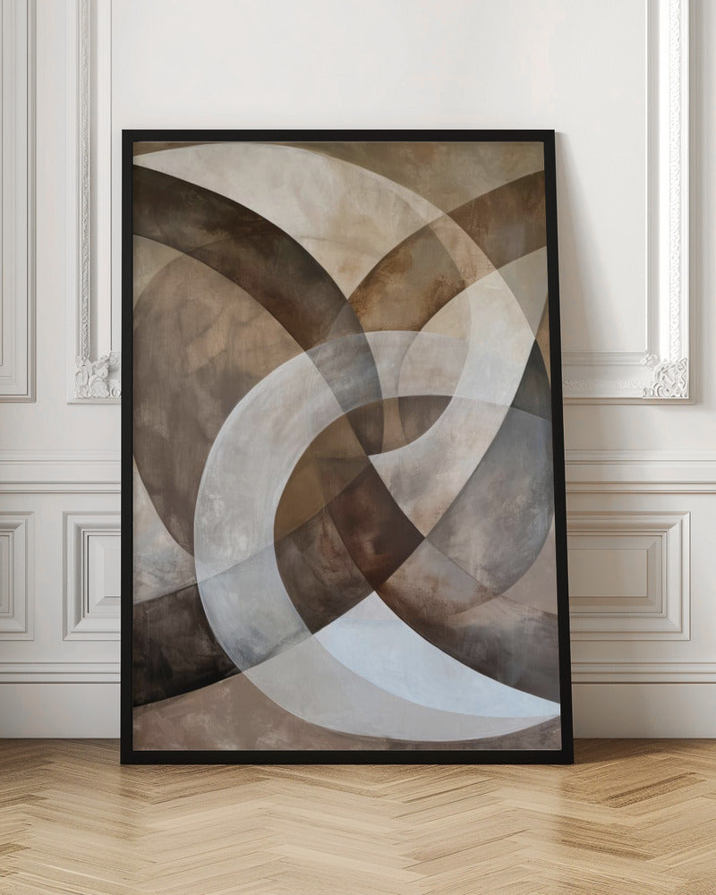 Abstract Art Beige Brown Geo Abstract - Poster / Art Print