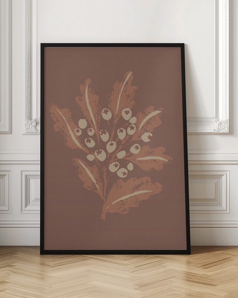 Textured Mocha Foliage - Poster / Art Print