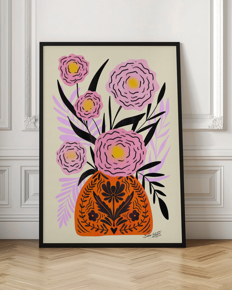 Pink Maxi Flower Vase - Poster / Art Print