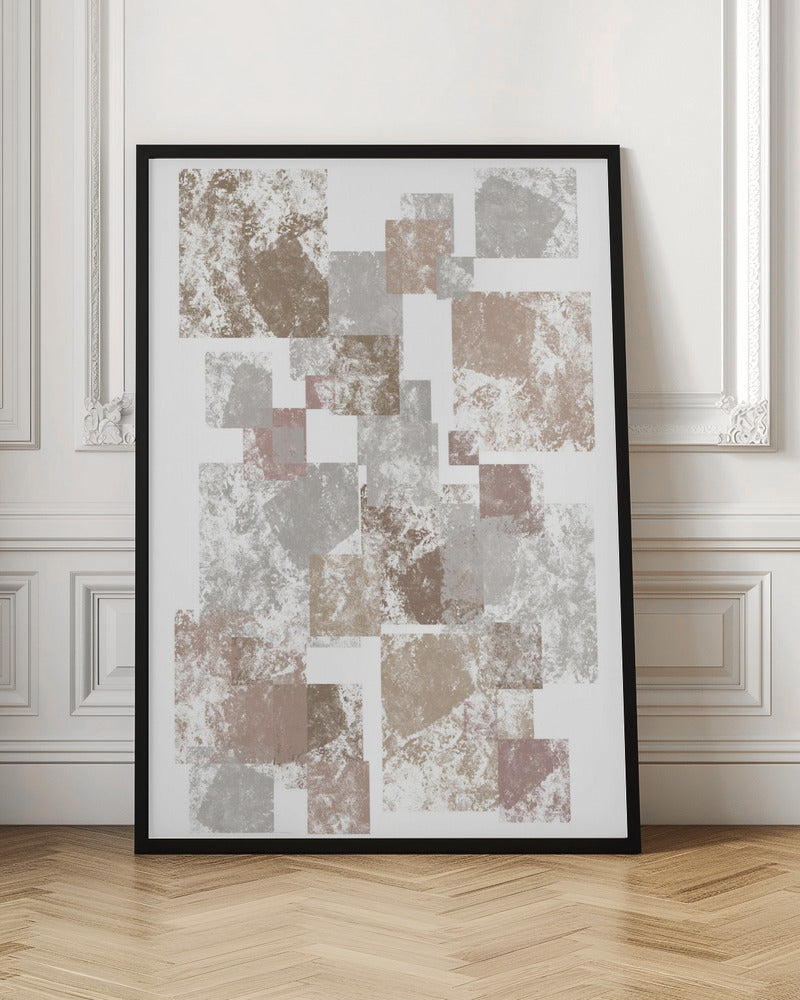 Abstract Brown Cubes - Poster / Art Print