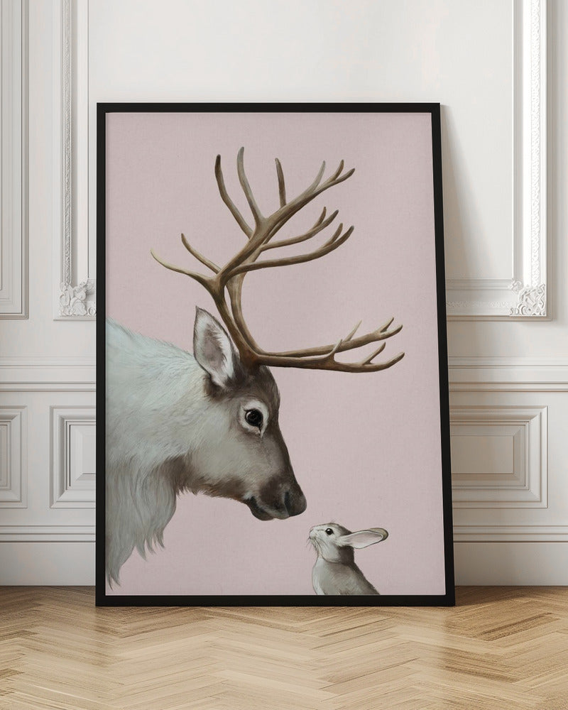 Reindeer and Rabbit - Poster / Art Print