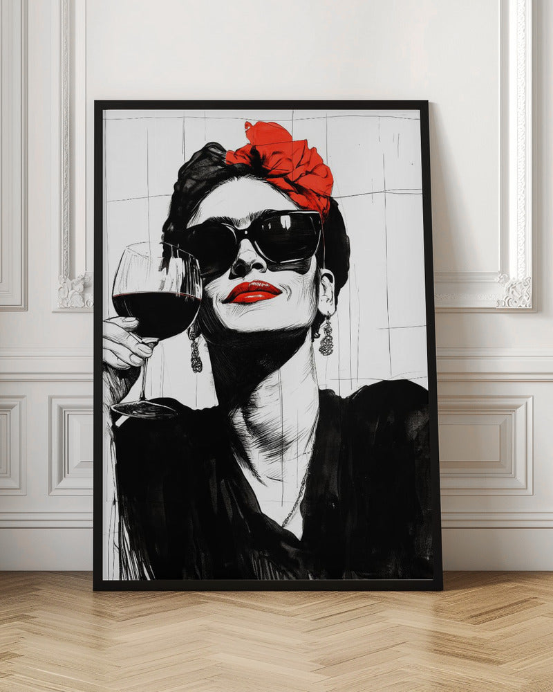 Woman and drink - Poster / Art Print