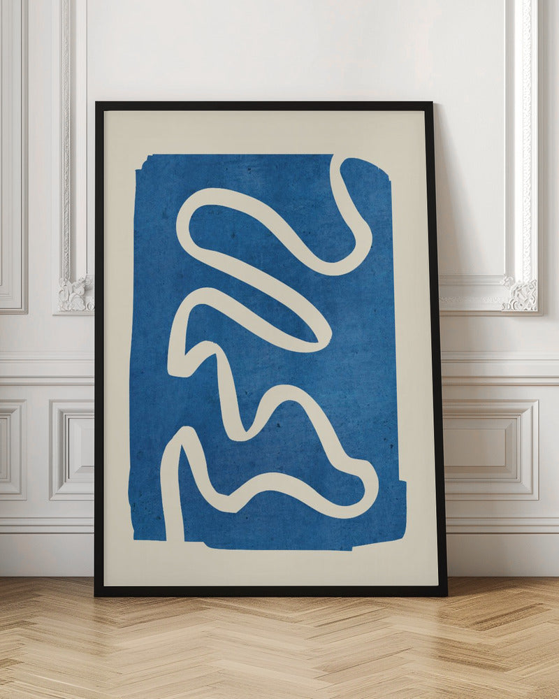 Geometric Abstract Minimal Blue - Poster / Art Print