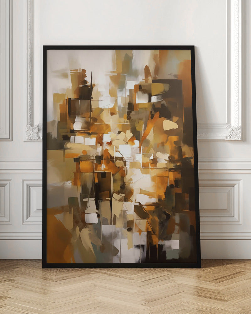 Abstract Patchwork In Earth Tones - Poster / Art Print