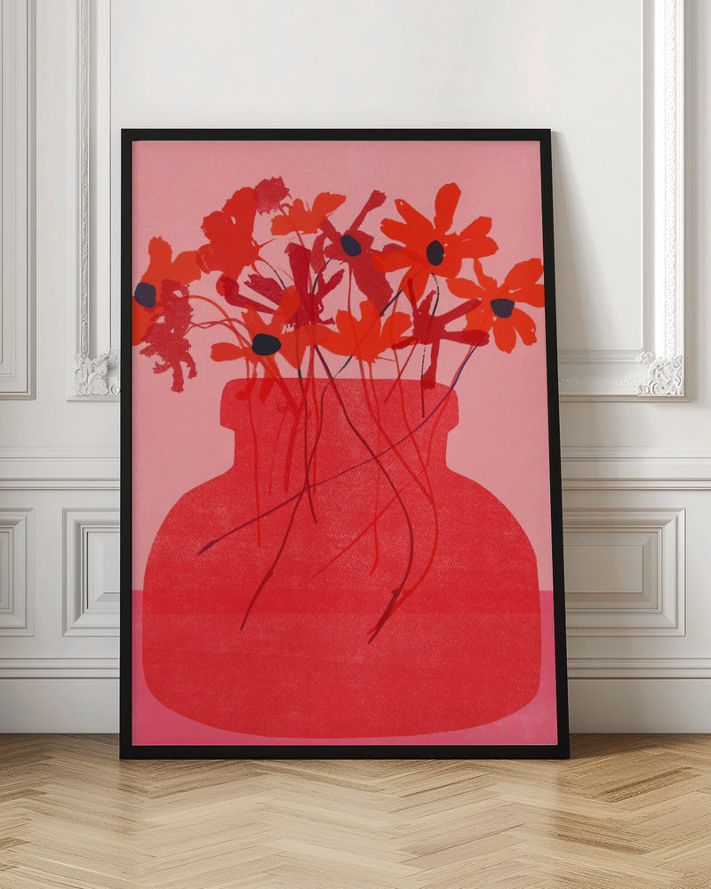 Red Flower in a Vase - Poster / Art Print