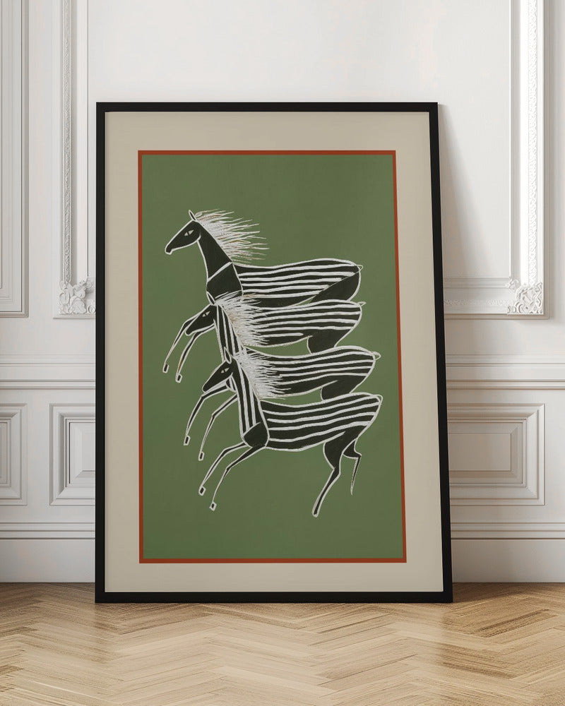 Horses In Stripes - Poster / Art Print
