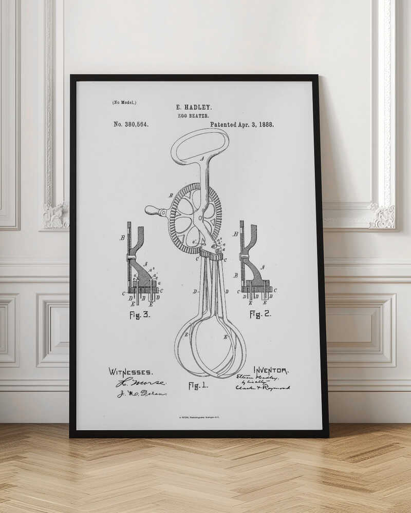 Egg Beater Patent 1888 - Poster / Art Print